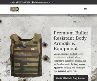 Bodyarmour.co.za(Ballistic Body Armour) Screenshot