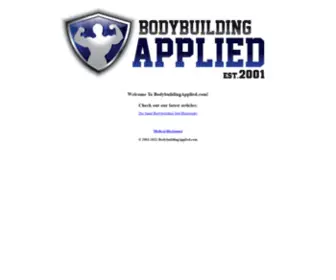 Bodybuildingapplied.com(Bodybuilding Diet Plans & Natural Bodybuilding Tips) Screenshot