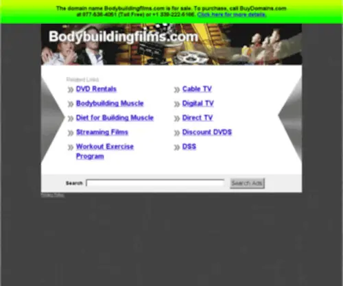 Bodybuildingfilms.com(The Leading Body Building Film Site on the Net) Screenshot