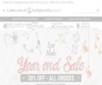 Bodyjewelry.com(Body Jewelry Online Shop for Body Jewelry & Accessories) Screenshot