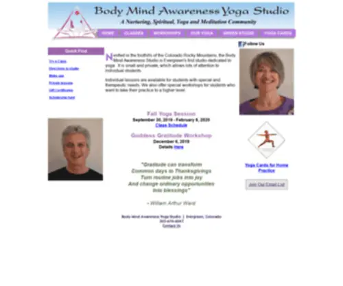 Bodymindyoga.com(Body Mind Awareness Yoga Studio) Screenshot