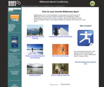 Bodyresults.com(Wilderness Sports Training and Conditioning Info and Coaching) Screenshot