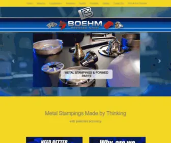 Boehmstampings.com(Progressive Die Metal Stampings) Screenshot