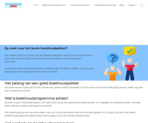 Boekhoudprogramma-Advies.nl(Een boekhoudpakket kiezen) Screenshot