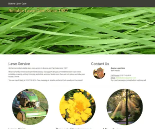 Boernelawn.com(Lawn Service for Boerne) Screenshot