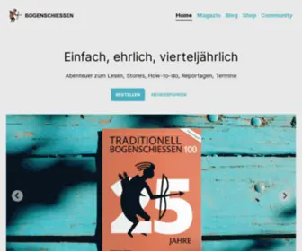 Bogenschiessen.de(Traditionell Bogenschiessen Magazin) Screenshot