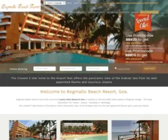 Bogmallobeachresort.com(Book your stay at one of the best beach resorts in Goa) Screenshot