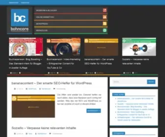 Bohncore.de(Webwork, Bloggen, WordPress, Social-Media, Internet, Design) Screenshot