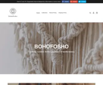 Bohofosho.com(BOHOFOSHO Offers Boho Decor and Boho Chic Fashion) Screenshot