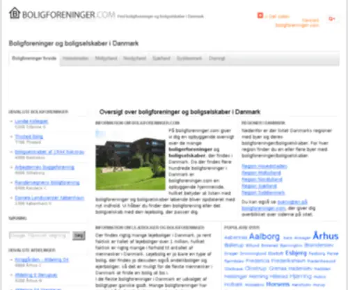 Boligforeninger.com(Boligforeninger og boligselskaber i Danmark) Screenshot