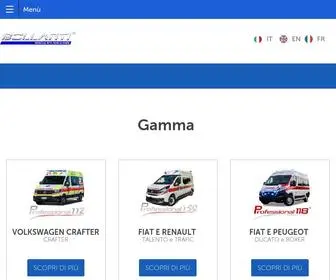 Bollanti.it(L'eccellenza nel settore ambulanze e veicoli sanitari) Screenshot