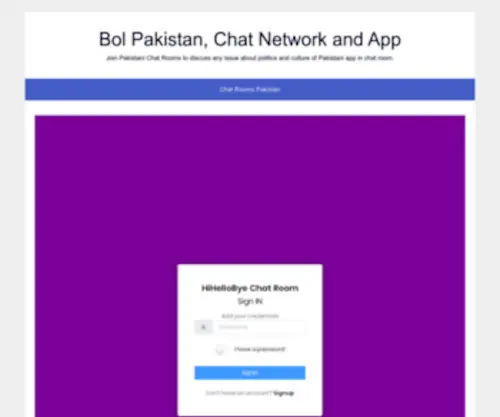 Bolpakistan.com(Online Free Pakistani Chat Rooms) Screenshot