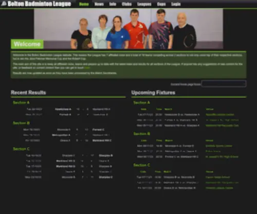 Boltonbadminton.co.uk(Bolton Badminton League) Screenshot