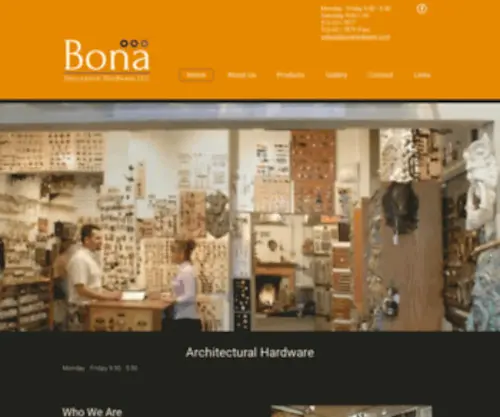 Bonahardware.com(Bona Decorative Hardware LLC) Screenshot