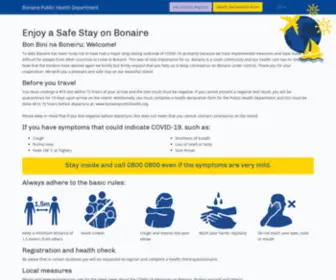 Bonairepublichealth.org(Bonaire Public Health Department) Screenshot