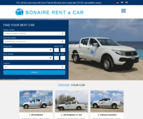 Bonairerentacar.com(Car Rental Bonaire) Screenshot