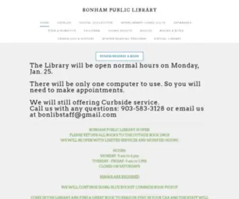 Bonhamlibrary.net(BONHAM PUBLIC LIBRARY) Screenshot