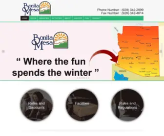 Bonitamesa.com(Yuma RV Resort RV Park Best RV Park in Yuma #1 RV Resort Yuma) Screenshot