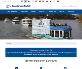 Bonnschiff.de(Bonner Personen Schiffahrt) Screenshot