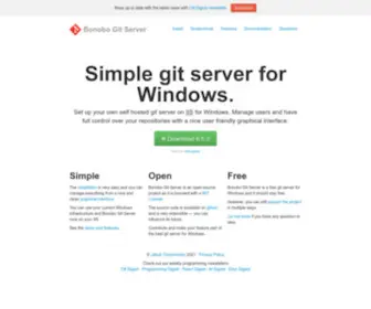 Bonobogitserver.com(Bonobo Git Server) Screenshot