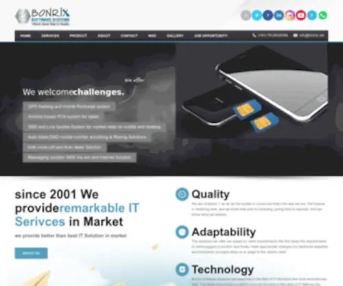 Bonrix.co.in(SMS, GPS, IOT, Mobile Recharge, API Banking, POS, Billing Software & Sales Cloud App & Software Development Company) Screenshot