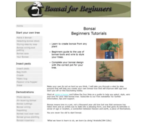 Bonsaiforbeginners.com(Bonsai for Beginners) Screenshot