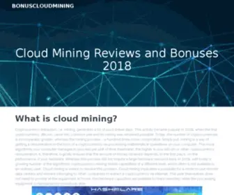 Bonuscloudmining.com(Cloud Mining Reviews and Bonuses 2020) Screenshot