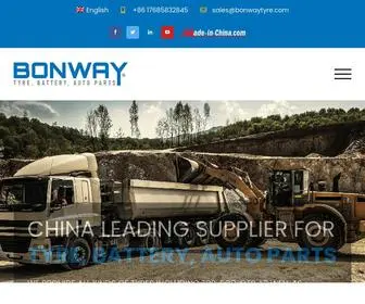 Bonwaytyre.com(BONWAY-CHINA LEADING SUPPLIER FOR TYRES, BATTERIES, AUTO PARTS) Screenshot