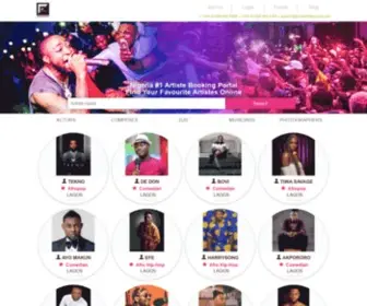 Bookartisteonline.com(Nigeria #1 Artiste Booking Portal) Screenshot