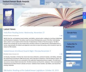 Bookawards.sk.ca(Saskatchewan Book Awards) Screenshot