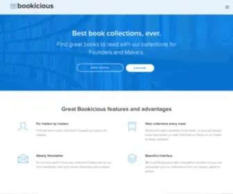 Bookicious.com(Great book collections for Founders and Makers) Screenshot