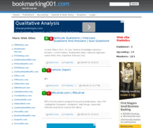 Bookmarking001.com(Your Source for Social News and Networking) Screenshot