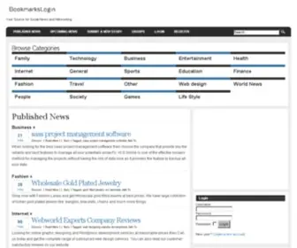 Bookmarkslogin.com(Your Source for Social News and Networking) Screenshot