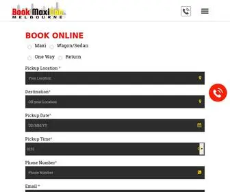 Bookmaxicabmelbourne.com.au(Maxi Cab Service) Screenshot