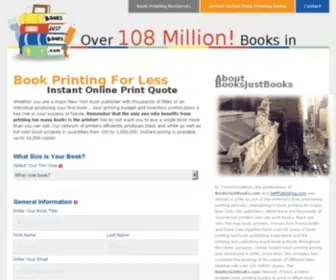 Booksjustbooks.com(Book Publishing Resource with Online Book Printing Pricing) Screenshot