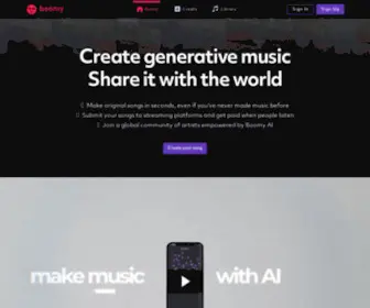 Boomy.com(Make Generative Music with Artificial Intelligence) Screenshot