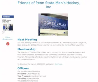 Boostersforpsumenshockey.org(Friends of Penn State Men's Hockey) Screenshot