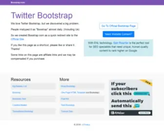 Boostrap.com(Twitter Bootstrap To Most People) Screenshot