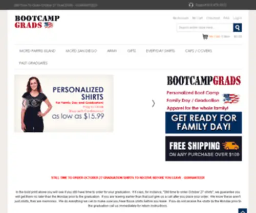 Bootcampgrads.com(Marine Corps Boot Camp Personalized Shirts) Screenshot