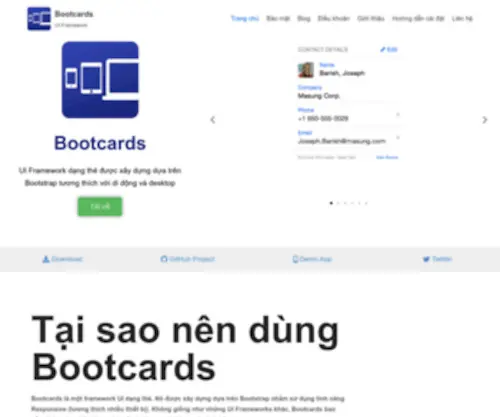 Bootcards.org(Nền tảng Framework UI dạng card dựa trên Bootstrap) Screenshot