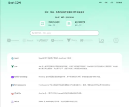 BootCDN.cn(Bootstrap 中文网开源项目免费 CDN 加速服务) Screenshot