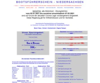 Bootsfuehrerschein-Niedersachsen.de(Bootsfuehrerschein Sportbootfuehrerschein See Binnen SKS UKW) Screenshot