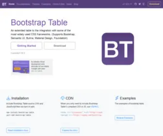 Bootstrap-Table.com((Supports Bootstrap) Screenshot