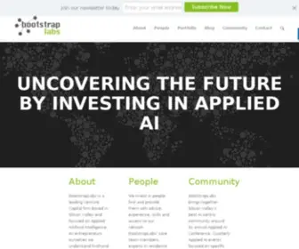 Bootstraplabs.com(Shaping the future by investing in Applied AI) Screenshot