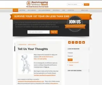 Bootstrappingwithoutboots.com(The Small Business Survival Guide) Screenshot