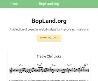 Bopland.org(Database of Jazz Licks) Screenshot