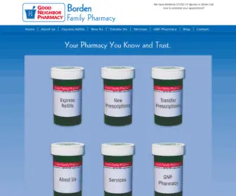 Bordenfamilypharmacy.com(Borden Family Pharmacy) Screenshot