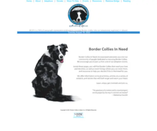 Bordercolliesinneed.org(Border collies in need) Screenshot