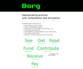 Borgbackup.org(Deduplicating archiver with compression and authenticated encryption) Screenshot