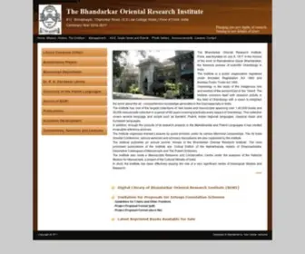 Bori.ac.in(The Bhandarkar Oriental Research Institute) Screenshot